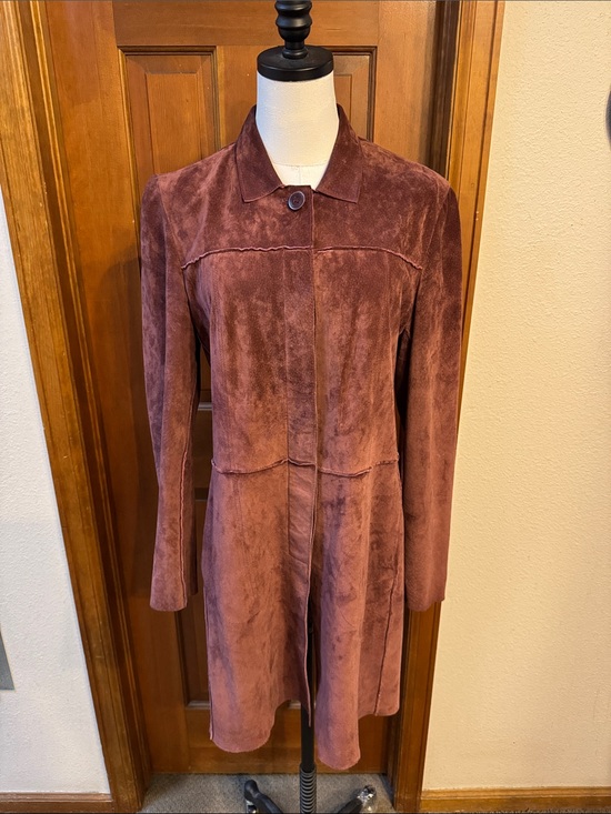 Anonymous by John Carlisle Jackets & Blazers - Anonymous by John Carlisle Women's Suede Long Coat in Dusty Rose Size L